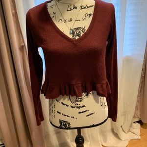 Burnt orange cropped sweater UO